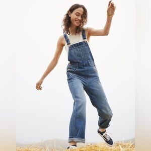 Madewell Straight Leg Denim Overalls Elmridge Wash Size Medium